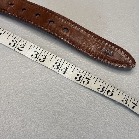 Brighton Santos  Multi Color Canvas Brown Laced Leather Belt  Silver Buckle  32 - Picture 12 of 14